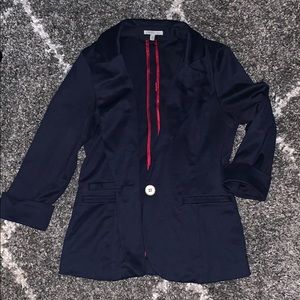 Navy blue single button blazer